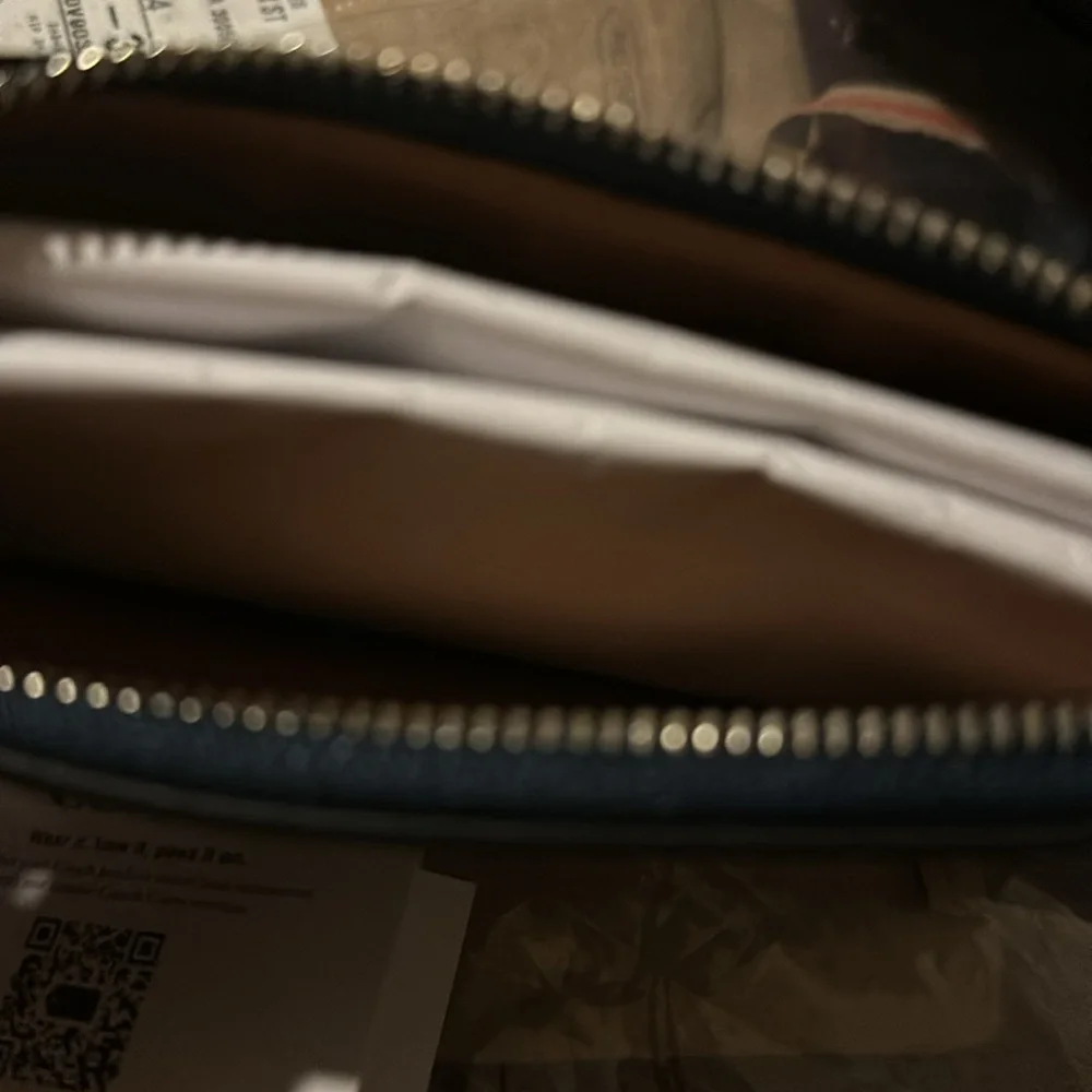 Coach Blue Corner Zip Wristlet NWT